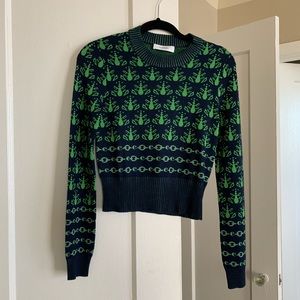 Merino Wool Beetle Jacquard Sweater by Carven